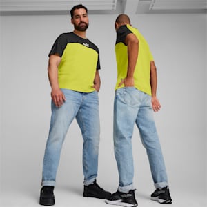Colorblock Men's T-Shirt, PUMA Black-Lime Sheen, extralarge-IND