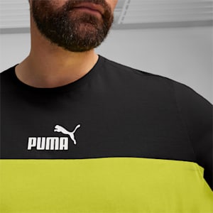 Colorblock Men's T-Shirt, PUMA Black-Lime Sheen, extralarge-IND