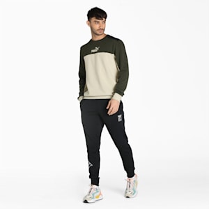 Colorblock Men's Regular Fit Sweatshirt, Putty, extralarge-IND