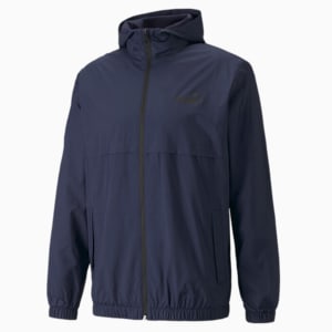 Essentials Solid Windbreaker Jacket Men, Peacoat