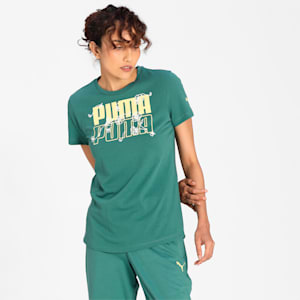 PUMA Graphic Women's T-Shirt, Blue Spruce