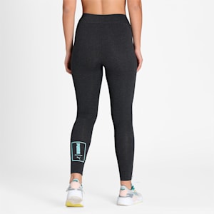 PUMA Graphic Women's Tights, Dark Gray Heather, extralarge-IND