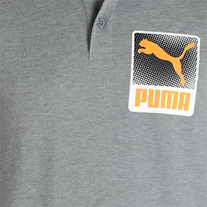 PUMA Graphic Men's Polo, Medium Gray Heather