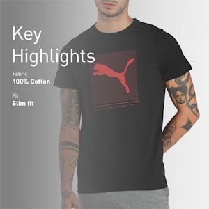 Graphic Men's Slim Fit T-Shirt, Puma Black, extralarge-IND