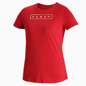 PUMA Graphic Women's Regular Fit T-Shirt, Red Dahlia, extralarge-IND