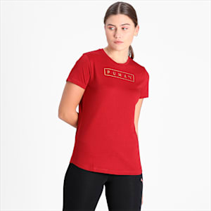 PUMA Graphic Women's Regular Fit T-Shirt, Red Dahlia, extralarge-IND