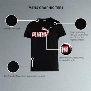 PUMA Graphic Men's Slim Fit T-Shirt, Puma Black, extralarge-IND