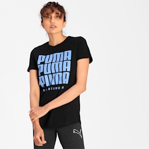 PUMA Graphic Women's Regular Fit T-Shirt, Puma Black, extralarge-IND