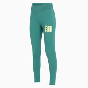 PUMA Graphic Women's Tights, Blue Spruce