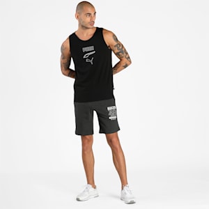PUMA Graphic Men's Sports Shorts, Dark Gray Heather