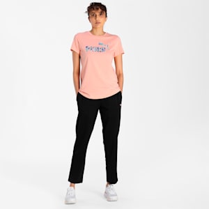 PUMA No. 1 Leopard Logo Women's T-Shirt, Apricot Blush