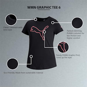 Graphic Women's Regular Fit T-Shirt, Puma Black, extralarge-IND