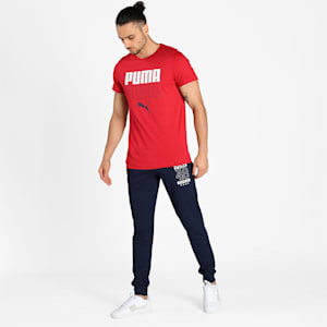 PUMA Double Logo Men's T-Shirt, American Beauty