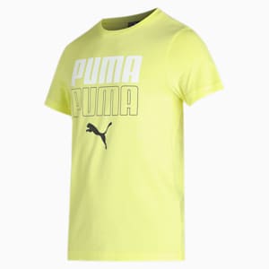PUMA Double Logo Men's Slim Fit T-Shirt, Lemon Sherbert, extralarge-IND