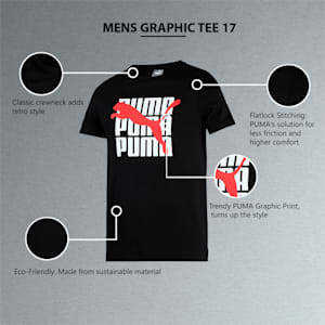 Graphic Men's Slim Fit T-Shirt, Puma Black, extralarge-IND