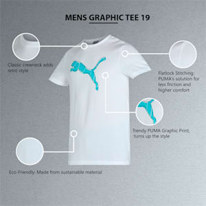 PUMA Graphic Men's Slim Fit T-Shirt, Puma White, extralarge-IND