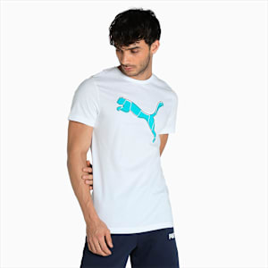 PUMA Graphic Men's Slim Fit T-Shirt, Puma White, extralarge-IND