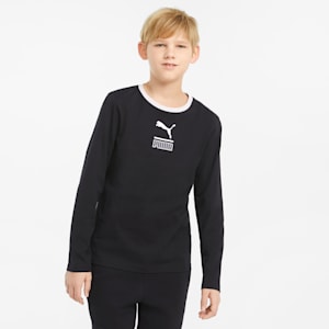 キッズ ボーイズ ALPHA 長袖 Tシャツ, Puma Black, extralarge-JPN