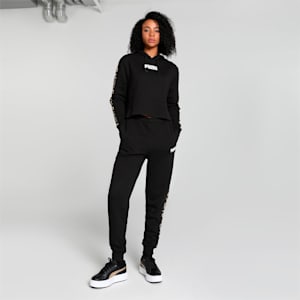 Leo Women's Cropped Hoodie, Puma Black, extralarge-IND