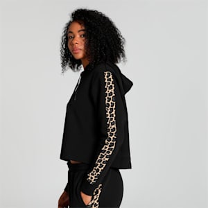 Leo Women's Cropped Hoodie, Puma Black, extralarge-IND