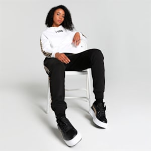 Leo Women's Cropped Hoodie, Puma White, extralarge-IND