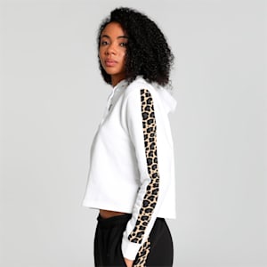 Leo Women's Cropped Hoodie, Puma White, extralarge-IND