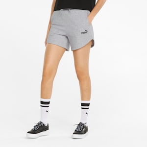 Shorts de cintura alta Mujer Essentials, Light Gray Heather