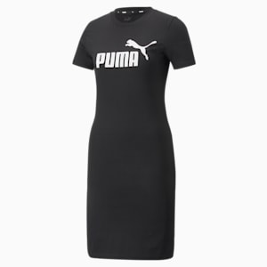 Vestido de camiseta de corte entallado Essentials para mujer, Puma Black, extralarge