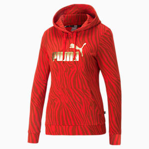 Essentials+ Tiger Women's Hoodie, High Risk Red, extralarge-IND