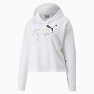 Essentials+ Cropped Women's Relaxed Fit Hoodie, Puma White, extralarge-IND