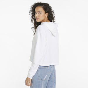 Essentials+ Cropped Women's Relaxed Fit Hoodie, Puma White, extralarge-IND