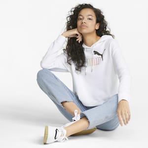 Essentials+ Cropped Women's Relaxed Fit Hoodie, Puma White, extralarge-IND