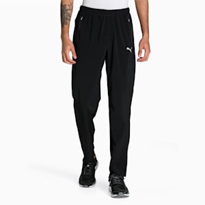 Tapered Woven Men's Running Trackpants, Puma Black, extralarge-IND