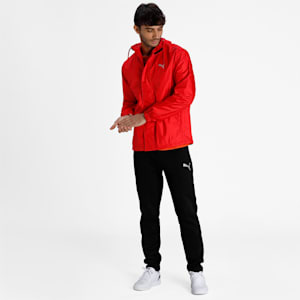 Basic Men's Regular Fit Rain Jacket, High Risk Red, extralarge-IND
