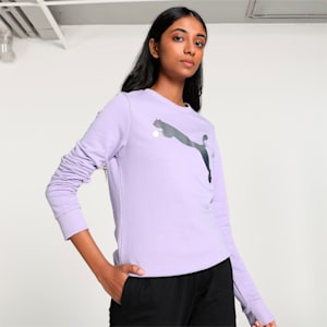 WOMEN'S SMOOTH COTTON RELAXED CREW NECK SWEATER