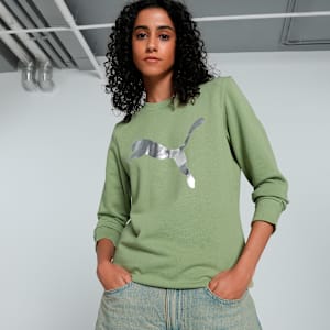 Logo Women's Sweatshirt, Calming Green, extralarge-IND