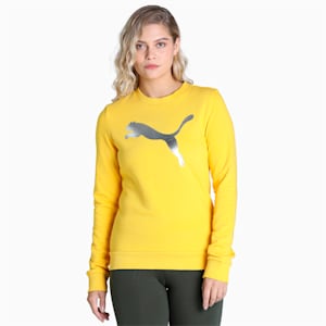 Logo Women's Sweatshirt, Sun Ray Yellow, extralarge-IND
