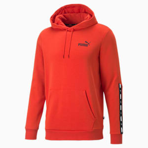Essentials+ Tape Men’s Hoodie, Burnt Red
