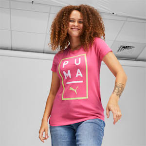 T-shirt imprimé PUMA Four Corner, femme, Rose coucher de soleil