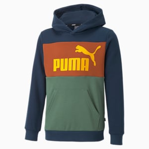Essentials+ Colourblock Youth Regular Fit Hoodie, Marine Blue, extralarge-IND
