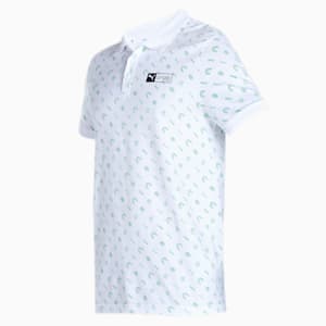 PUMA x one8 Men's Printed Slim Fit Polo, Puma White, extralarge-IND