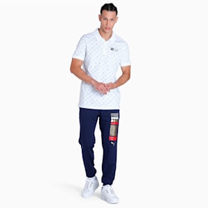 PUMA x one8 Men's Printed Slim Fit Polo, Puma White, extralarge-IND