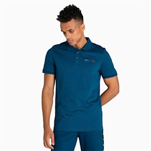 PUMA x one8 Men's Printed Slim Fit Polo, Sailing Blue, extralarge-IND