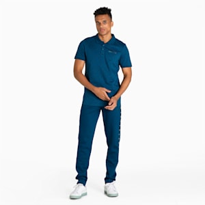 PUMA x one8 Men's Printed Slim Fit Polo, Sailing Blue, extralarge-IND