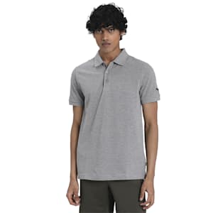 Active Men's Slim Fit Polo, Medium Gray Heather-Cat, extralarge-IND