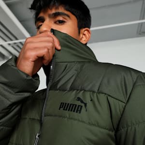 Men's Regular Fit Padded Jacket, Dark Olive, extralarge-IND