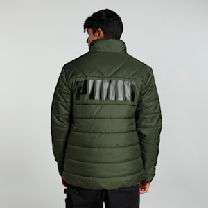 Men's Regular Fit Padded Jacket, Dark Olive, extralarge-IND