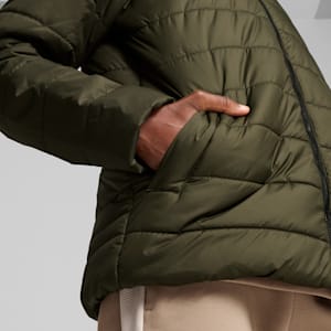 Men's Regular Fit Padded Jacket, Dark Olive, extralarge-IND