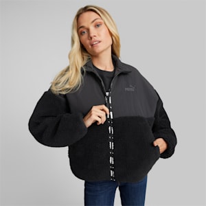 Women's Sherpa Jacket, Puma Black
