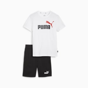 キッズ ボーイズ Tシャツ アンド ショーツ セット 120-160cm, PUMA White-For all time red, extralarge-JPN